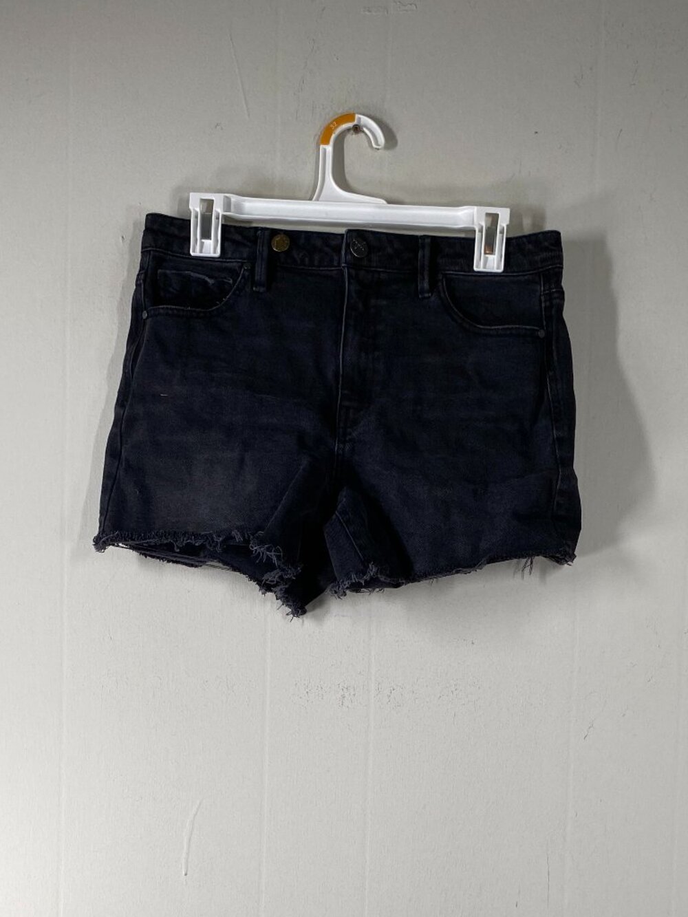 Unpublished Anthropologie Denim Jean Shorts Women's 29 Mid Rise Black Raw Hem